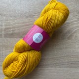 DESTASH - SweetGeorgia Cashluxe Fine Fingering Yarn (Merino/Cashmere/Stellina) Saffron